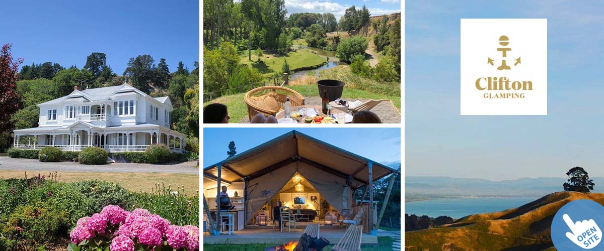 special coastal place for glamping, clifton cape kidnappers, close to boutique seaside lodge