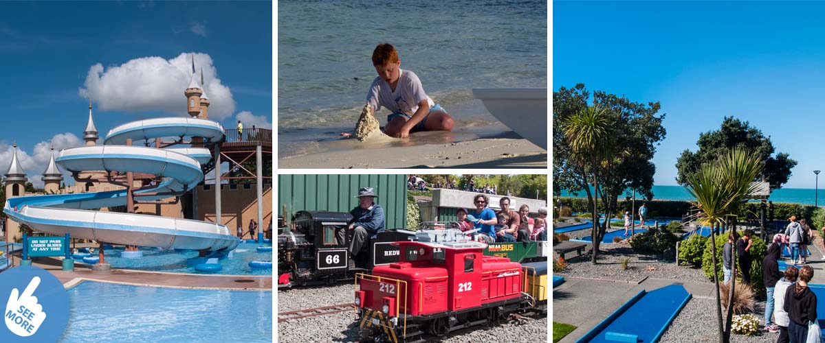 Stay in a luxury retreat in Hawkes Bay with lots of family friendly outdoor attractions like Splash Planet, mini golf, model railway