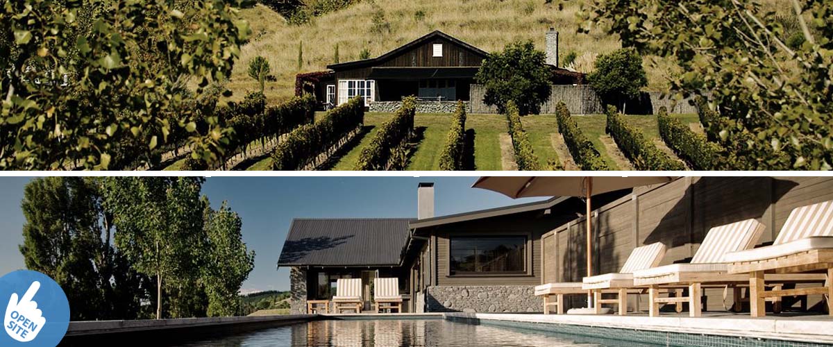Black Barn vineyard cottage and villa, with swimming pool and nice outdoor sitting area overlooking the vines