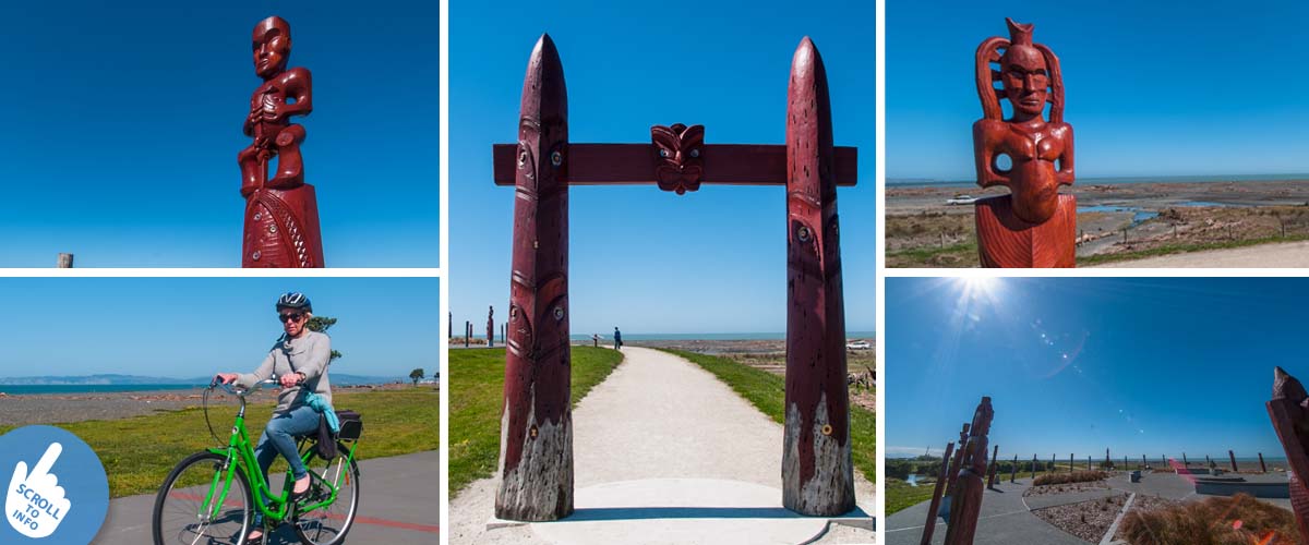 This 'Celestial Star Compass' at Waitangi Regional Park, showcases the pou (statues) which are aligned in such a way where the rising and setting points of the moon, the stars and the sun are.